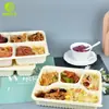 Lonchera de Grado Alimenticio, Plato Dividido, Plato de Cinco Compartimentos, Caja de Empaque para Llevar, Vajilla de Comida Rápida, Lonchera Bento, Caja de Comida Dividida