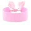 Pulsera de Cinta Tejida Estilo Étnico con Texto Bordado y Borlas, Pulsera Trenzada DIY, Diseño Simple, 104 Colores Disponibles, Pulsera Estilo Europeo y Americano