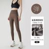 9032# novas calças de tubarão com bolso de lixa fina calças de celular de veludo calças justas para barriga e quadril leggings atacado