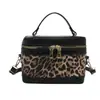 Bolso Caja Estampado de Leopardo Retro Diseño de Nicho 2025 Nuevo Versátil Bolso de Hombro Cruzado para Viajes Diarios Almacenamiento Portátil