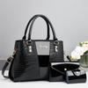 Bolso de Mujer para Comercio Exterior de Gran Capacidad a la Moda Combinable de Tres Piezas Bolso de Mano Estampado de Cocodrilo de Gran Capacidad Elegante