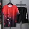 Stock Listo Wholesale Traje de Verano Guapo Casual Holgado de Manga Corta Shorts Traje Deportivo de Dos Piezas Tendencia para Hombre