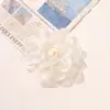 Acessório de flor de malha de cor sólida com borda queimada, estilo fada, para DIY em roupas, adorno de cabeça, broche, presilha, acessórios de joalheria