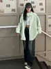 Chaqueta camisa azul coreana de alta gama para mujer, primavera y verano, holgada, manga larga, temperamento, estilo perezoso, venta al por mayor