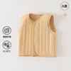 Chaleco de Bebé de Fibra de Jengibre Cálido 100g Acolchado de Algodón Algodón Puro Clase A Estilo Ins Chaleco Infantil Chaqueta sin Mangas Primavera y Otoño