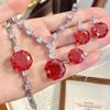 Indústria Pesada Rosa Octogonal Grande Corte Rosa Milênio Diamante Roxo Colar Feminino Diamante de Alto Carbono Brincos Rosa Anel