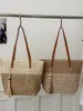 Bolso Grande Tejido Estilo Vacaciones en la Playa para Mujer 2026 Nuevo Bolso de Playa con Bloques de Color Bolso Tote de Paja de Alto Valor para Viajar