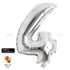 Globo Alfanumérico Mediano Dorado y Plateado de 32 pulgadas Decoración de Cumpleaños Papel de Aluminio Fiesta de Bodas Set de Película de Aluminio Arreglo Globo