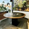 Mesa de fogão de indução com panela para montanha e incêndio selvagem, mesa de churrasco de placa de rocha comercial, combinação de mesa e cadeira de jantar para celebridades da internet, cabine de restaurante
