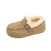 Botas de nieve Birkenstock forradas de polar para mujer, nuevos zapatos cálidos de algodón otoño/invierno 2026, zapatos peludos para exteriores, zapatos de invierno para mujer