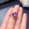 Corte Ninho de Pássaro Corte Fogos de Artifício Celebridade da Internet de Alto Padrão Venda ao Vivo Novo Produto Amethyst Simulado Anel Aberto Elegante Anel Feminino