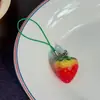 Cadena para Teléfono Móvil de Fresa de Color Sólido Fresco Tridimensional Colgante Decorativo Estilo Ins Juguete de Comida Artificial Colgante de Fruta Accesorios Colgantes