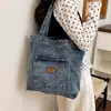 Bolsa de Mezclilla de Gran Capacidad para Mujer, Nuevo Modelo de Primavera 2026, Adecuada para la Clase y el Trayecto al Trabajo, Bolsa de Hombro Ligera para Salir