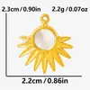 Acero Inoxidable 304 Europeo y Americano Sol Incrustado Abalón Natural Concha Blanca Colgante Accesorios para Joyería DIY Accesorios de Colgante con Textura