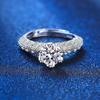E-Commerce fornecimento ao vivo anel de diamante de 1 quilate floco de neve braço torcido anel de diamante cruzado proposta feminina anel de diamante para casal