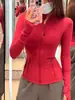 Chamarra de Yoga para Mujer 2026 Nuevo Estilo Deportiva para Correr Ajustada Cuello Alto Manga Larga Chaqueta para Pilates Fitness