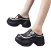 Pantuflas Casuales de Suela Gruesa y Punta Cerrada para Mujer, Nuevo Estilo Verano 2026, Versátiles para Personas Petitas, Uso en Exteriores, Sandalias de Plataforma que Aumentan la Altura