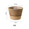 Vaso de flor trançado de algas marinhas, Cesta de armazenamento de plantas verdes estilo nórdico, Recipiente de flor de rattan, Vaso decorativo para varanda com camada impermeável