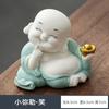 Adornos de Cerámica de Buda Maitreya Zen Pequeño Adornos para Hogar Oficina Escritorio Coche Porche Adornos Adornos de la Fortuna Artesanía Decorativa