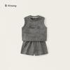 Roupa Infantil Yubao Conjunto de Verão Tie-Dye para Menino Camiseta sem Mangas e Shorts de Verão de Duas Peças