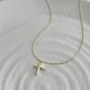 Colar Cruz Estrela de Quatro Pontas Simples de Prata S925 Sob a Bananeira Colar Corrente Clavicular Feminino Coreano Estilo Ins Distintivo Combina com Tudo