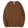Camiseta base de color liso de 400g, peso pesado, hilo doble de algodón de Xinjiang para hombres y mujeres, camiseta de manga larga 100% algodón, corte holgado, estilo americano, gruesa y no transparente