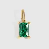 Chihang Jewelry Colgante Cuadrado Geométrico de Acero Inoxidable con Circonita Chapado en Oro Accesorios de Colgante Piedra de Nacimiento de Diciembre