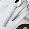 Patrón Creativo de Diamante Cuchillo Tenedor Cuchara Acero Inoxidable 304 Juego de Vajilla de Hotel Cuchara de Sopa para el Hogar Cuchara de Café Retro Cuchara Redonda
