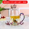 Ventas Directas de Fábrica Copa de Cristal para Agua Corona Color Esmalte Flor Colorido Taza de Té Estilo Nuevo Copa de Cristal Copa de Agua para Oficina