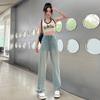 Jeans de Pierna Ancha de Tencel Estilo Nuevo de Verano para Mujer, Cintura Alta, Holgados, Adelgazantes, Caída Suave, Cómodos, Modernos, Versátiles, Pantalones Rectos, Tendencia