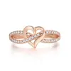 Deseo explosiones moda europea y americana anillo de diamante con forma de corazón atmósfera simple anillo para mujer fabricantes de anillos al por mayor