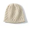Touca Grossa de Outono e Inverno 100% Caxemira para Mulheres, Touca Tricotada de Caxemira Pura, Gorro Folgado Protetor de Orelhas, Envoltório de Cabeça Pós-Parto, Chapéu para Clima Frio