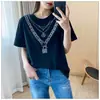 Camiseta C01 tamanho G regular feminina especial para corpo gordo 300kg gorda mm pode usar camiseta de manga curta estampada coreana versão coreana