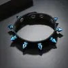 Pulseira de Couro Estilo Punk Nova Europeia e Americana Transfronteiriça com Rebites Coloridos Pulseira de Moda Personalizada Pulseira de Casal Pulseira de Pulso