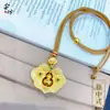 Design de Colar Pingente Redondo Esmeralda Francesa Estilo Novo Chinês Estilo TikTok, Colar Ruyi, Corrente de Suéter Feita à Mão