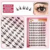 Pestañas Postizas DIY de Girasol 10-12 mm, Personalizables para Comercio Transfronterizo, Estilo Europeo y Americano, Pestañas Segmentadas en Racimos con Bases Negras, Rizadas, para Amazon