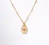 Lele Jewelry Estilo Europeo y Americano Estrella Concha Blanca Estilo Vacaciones de Verano Cadena para Clavícula Conjunto de Collar y Pendientes en Capas de Acero Inoxidable para Mujer