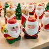 Serie de Adornos de Mesa Tallados de Papá Noel, Talla de Madera Hecha a Mano, Regalo Decorativo Sanador para Escritorio, Linda Serie Navideña