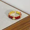 Caixa Surpresa Live Gold Vintage Retro Anel Aberto Totalmente Cravejado com Zircônia Diamante Esmalte Gota de Óleo Anel Personalizado