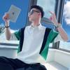 Lapela Camisa Polo de manga curta Moda Masculina Marca Verão T-shirt Estilo coreano Slim-fit Moda 2023 Nova T-shirt All-match Top