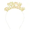 Diadema de aleación con cabeza de nuevo cumpleaños transfronteriza, diadema con letras "Es mi cumpleaños" para fiesta de cumpleaños, accesorios para el cabello, decoración