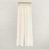 XinAo pantalón casual sencillo de punto worsted de 16 agujas de cuatro galgas para mujer, color sólido, cintura elástica, pierna ancha, adelgazante, ancho y alto