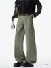 Pantalones de pierna ancha, pantalones rectos de trabajo hasta el suelo para hombre, estilo retro casual, corte holgado con bolsillos, pantalones largos marrones
