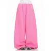 Comercio Transfronterizo Pantalones Largos de Lunares Retro Estilo Americano Holgados Perezosos Estampado Completo Caída Ancha Pierna Ancha Pantalones de Chándal Rosas de Pierna Recta