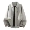 2026 Transfronterizo Otoño/Invierno Nuevo Chaqueta de Cuero PU con Cuello Vuelta Tie-Dye Retro Americano para Hombre Talla Grande Moda Abrigo Casual