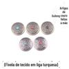 Fivela de Tecido Turquesa Diy Couro de Vaca Feito à Mão Bolsa Fivela de Moeda Couro Curtido Vegetal Couro Esculpido Bolsa Fivela Decorativa