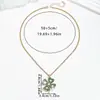 Collar Colgante de Trébol de Cuatro Hojas Completo de Diamantes Versátil de Lujo Ligero, Accesorio de Trébol de la Suerte para Viajar al Trabajo y Citas con un Toque de Lujo de Alta Gama