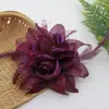 0374 Grampo de Cabelo Flor de Planta Europeia e Americana para Mulheres Grampo de Cabelo Infantil Acessórios de Cabelo Elegantes Flor de Cabeça com Corsage de Pena Venda Direta
