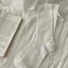 Calcetines Blancos para Mujer Estilo Little Red Book, Seda de Morera de Verano, Nuevo Estilo Primavera y Otoño, Calcetines Blancos Lisos Suaves y Holgados para Mujer