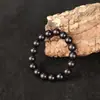 Pulseira de Sândalo Roxo, Contas de Ébano, Terço de Mogno, Cordão de Madeira Chinês, Disco de Madeira Sólida, Pulseira Tecida à Mão, Joias de Estilo Chinês